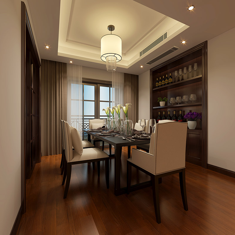 重庆101-200平米新中式风格东方港城室内装修设计案例