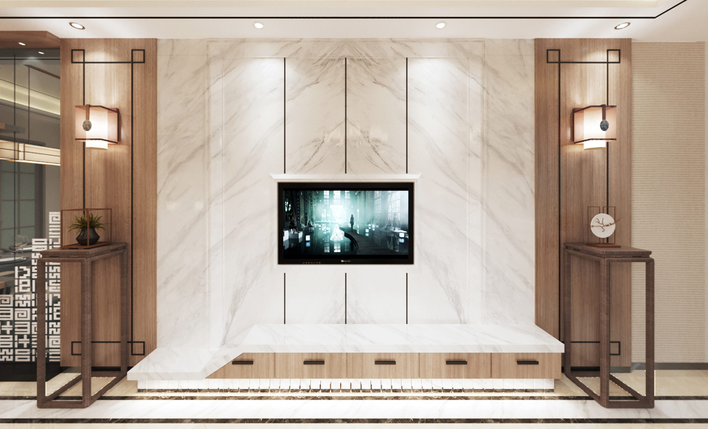嘉兴201-300平米新中式风格豪杰翡翠湾家装设计案例