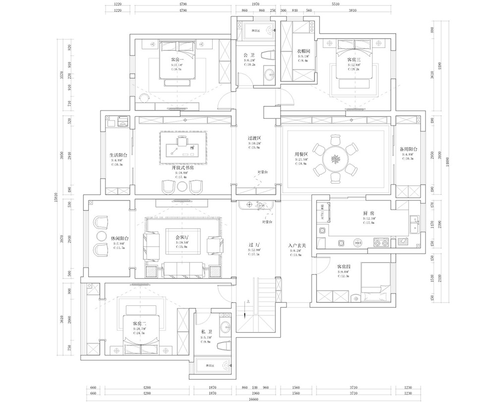 连云港201-300平米新中式风格室内设计效果图