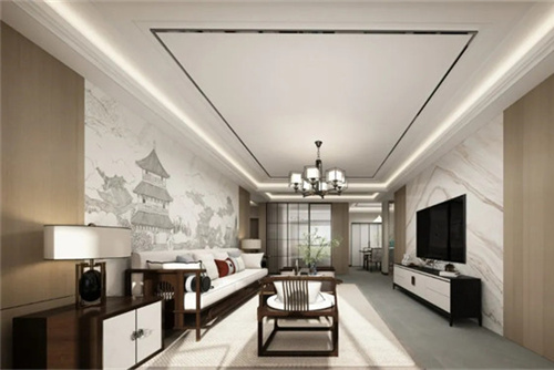 桂林101-200平米新中式风格漓江郡府室内设计效果图
